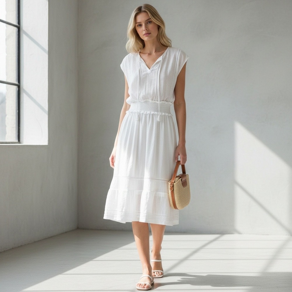 Rails White Midi Dress